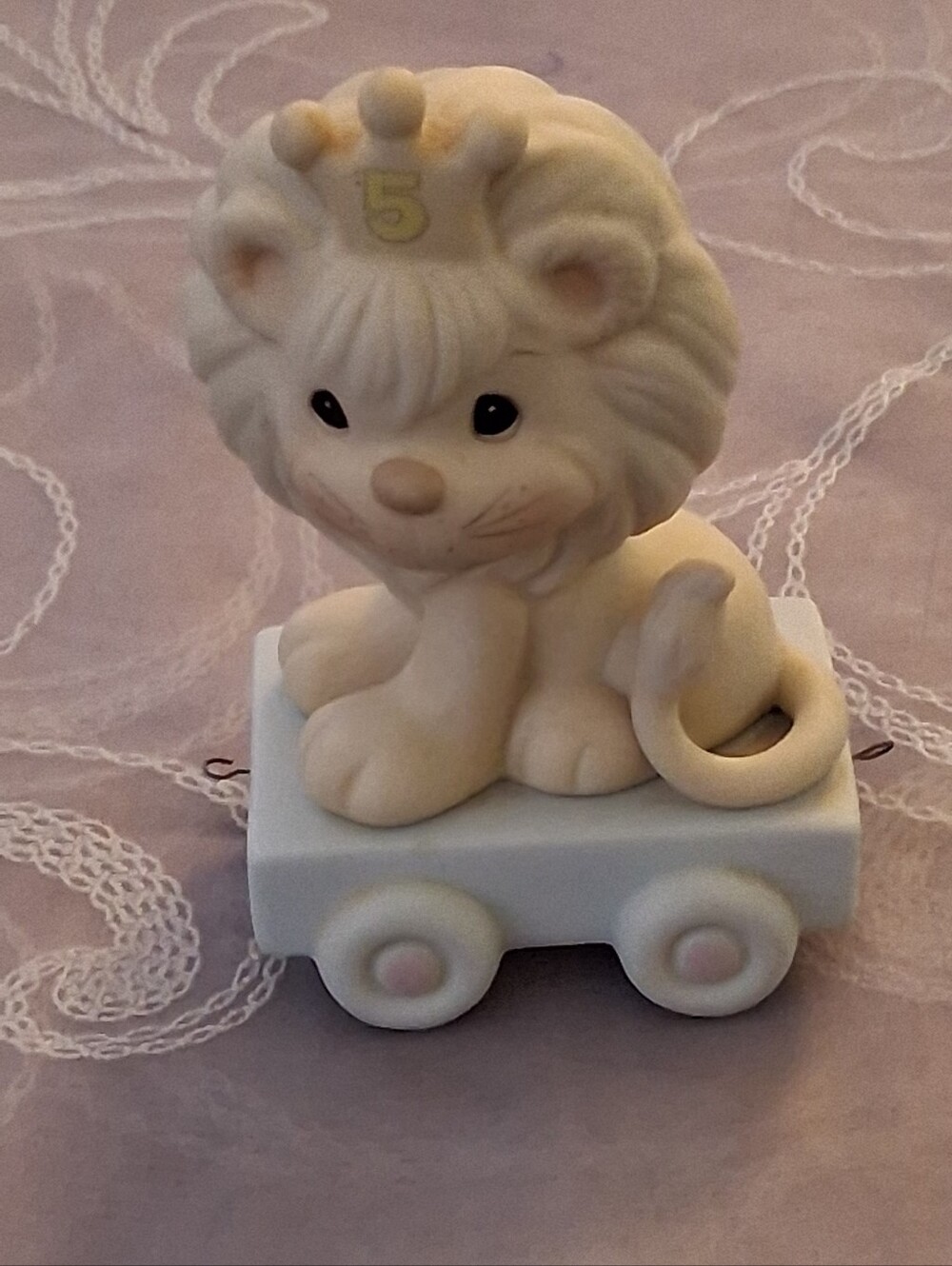 Vintage (1985) Precious Moments Birthday Train 5 Lion Figurine 15989